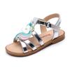 Sandals Soft Soles Foreign Style Summer Embroidered Unicorn Velcro Shoes Little Girls Daily Kids Sandals Causal