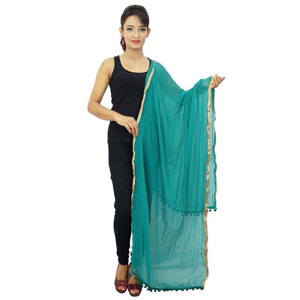 Women Wear Chiffon Blend Dupatta Neck Wrap Long Stole Indian Scarves Chunni