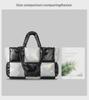 Women's Lightweight Black and White Checkered Tote – Soft, Down-Filled Shoulder Bag