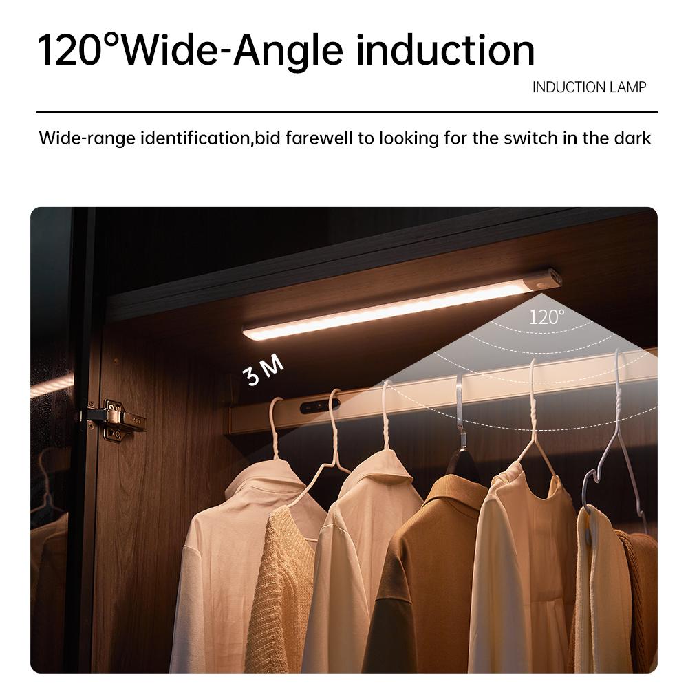 

Ночной светильник для спальни с датчиком движения, беспроводной USB-светильник под шкафом для кухонного шкафа, спальни, внутреннего освещения 3color in one lamp