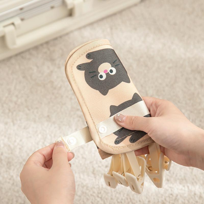 Portable Hangers Go Out To Dry Clothes Travel Hotel Underwear Socks Clips Folding Drying Racks