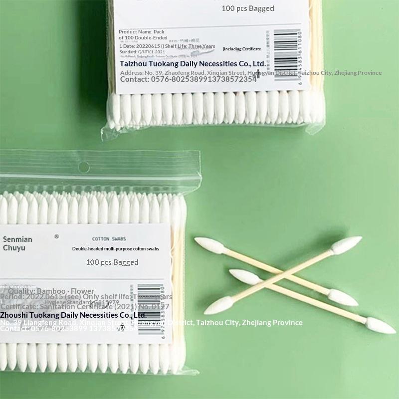 Double Pointed Cotton Swabs 100/300/500Pcs Precision Tip for Pet Ear Eye Cleaning Dual Ended Gentle Care
