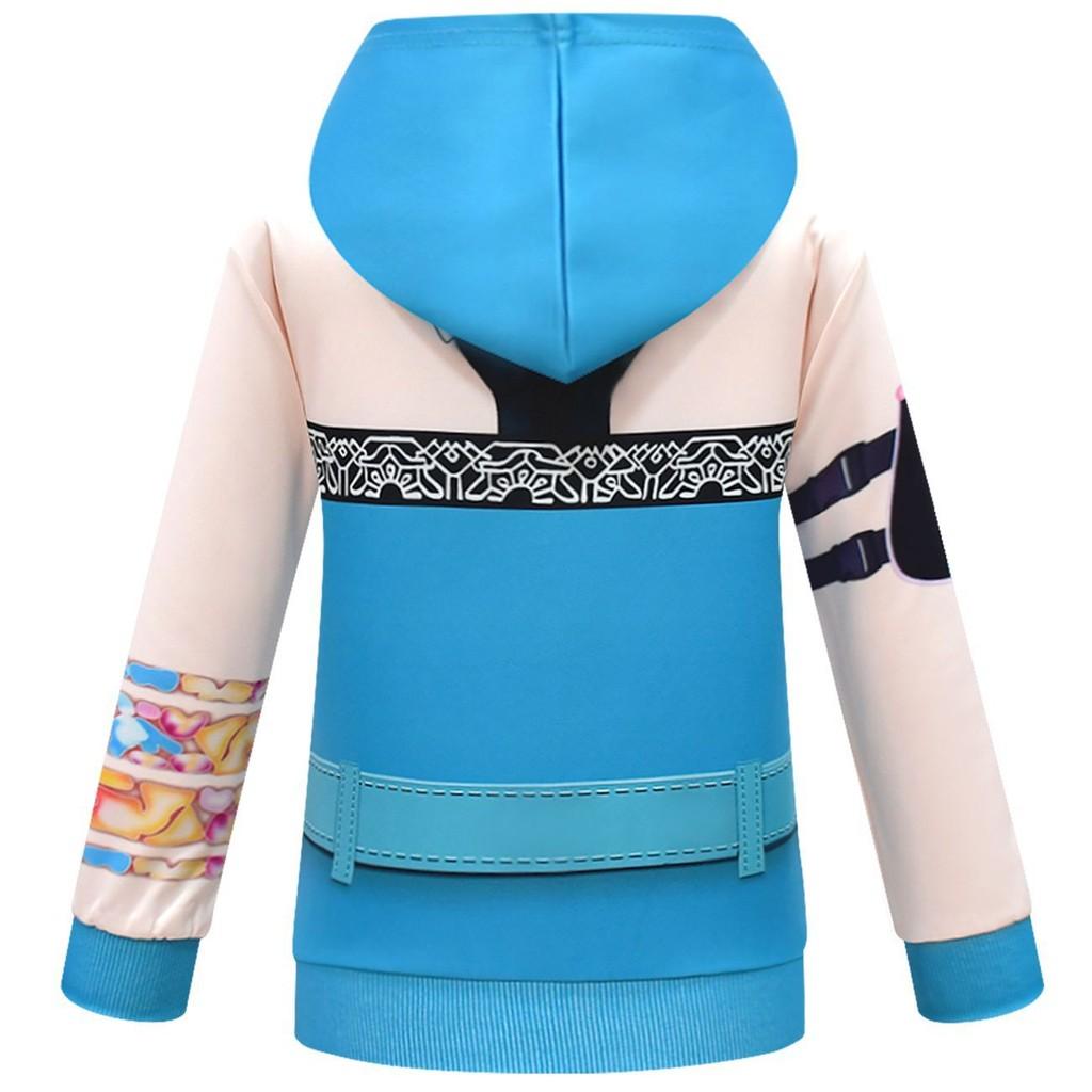 Barn Jenter Anime Tegneserie POP Stjerne Sanger Trykt Hettegenser Glidelås Langermet Jakke Kåpe