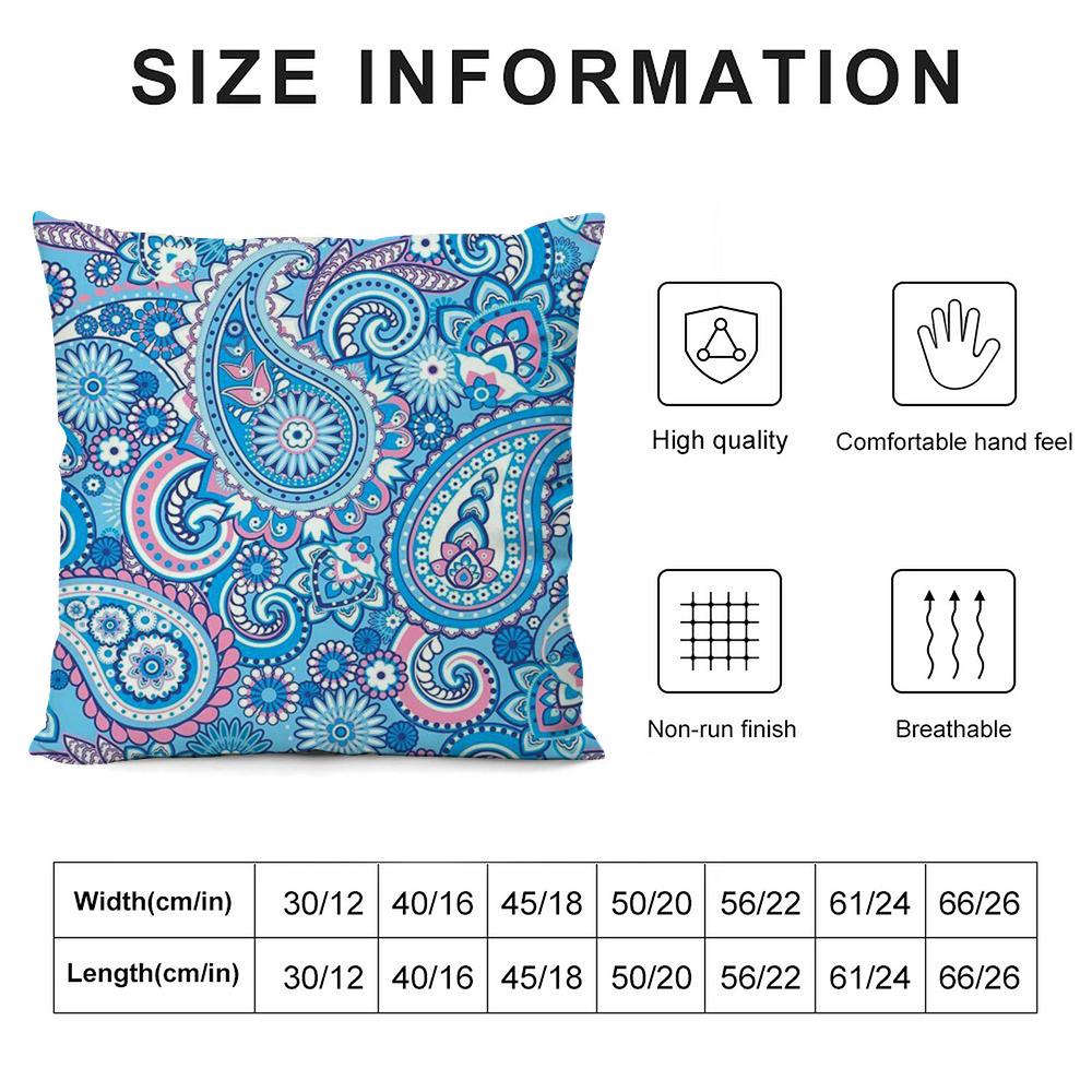 Painted Designp-Paisleys Cushion Cover Soft Plush Fabric Double-Sided Printed Sofa Cushion Cover For All Seasons Home Decor Gift