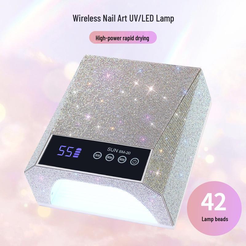 Wiederaufladbare High-Power UV-Nagellampe mit Strasssteinen, Schnelltrocknend