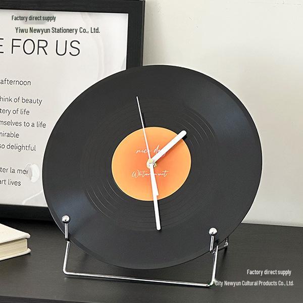 Retro Vinyl Record Wall & Desk Clock for Living Room or Office Decoration