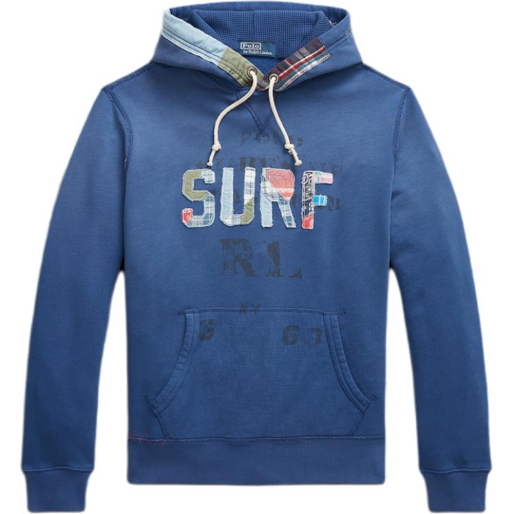 

Polo Ralph Lauren FW23 Лоскутная флисовая толстовка с капюшоном и длинным рукавом Мужская толстовка Синяя MNPOKNI16822997-400 M