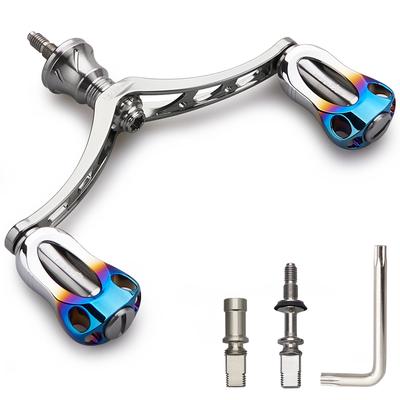 HEIGHTEN 98mm Reel Handle with 22mm Knob, Compatible with Shimano and Daiwa Spinning Reels, Aurora Series (Gunmetal - Burnt) (852)