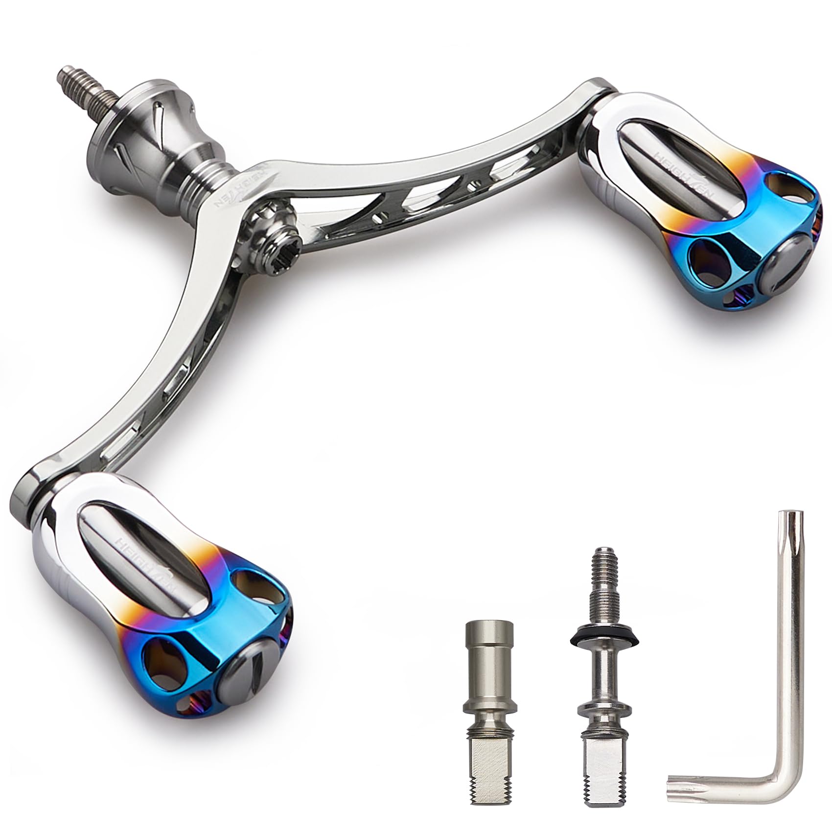 

HEIGHTEN 98mm Reel Handle with 22mm Knob, Compatible with Shimano and Daiwa Spinning Reels, Aurora Series (Gunmetal - Burnt) (852)