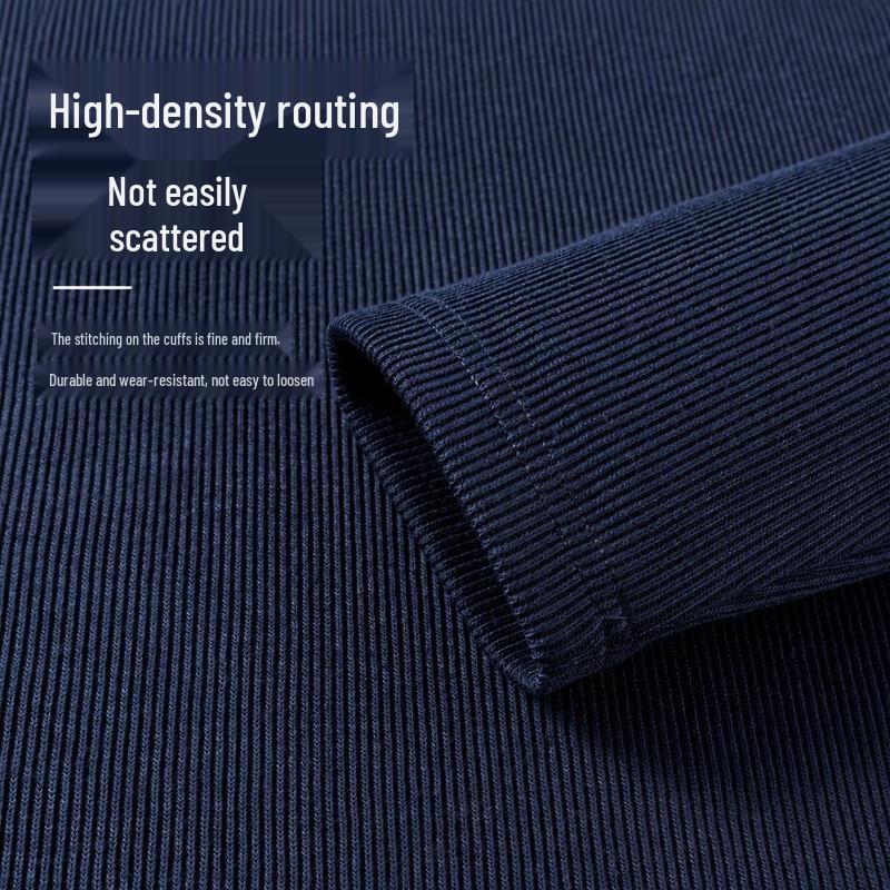 FIRS Men's Knitted Elastic Long Sleeve Polo Shirt
