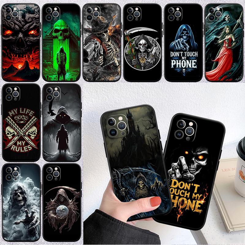Grim Reaper Skull Phone Case for Samsung Galaxy A11 A12 A13 A15 A52S A53 A55 A56 A70 A71 A72 A73 F06 F16 F56 S10 Plus S10e