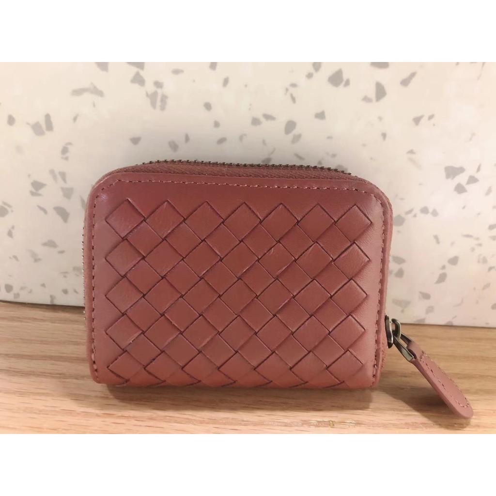 Všestranná kožená peněženka na karty s více sloty, dámská mincovka, tkaná peněženka na karty z ovčí kůže, držák na vizitky