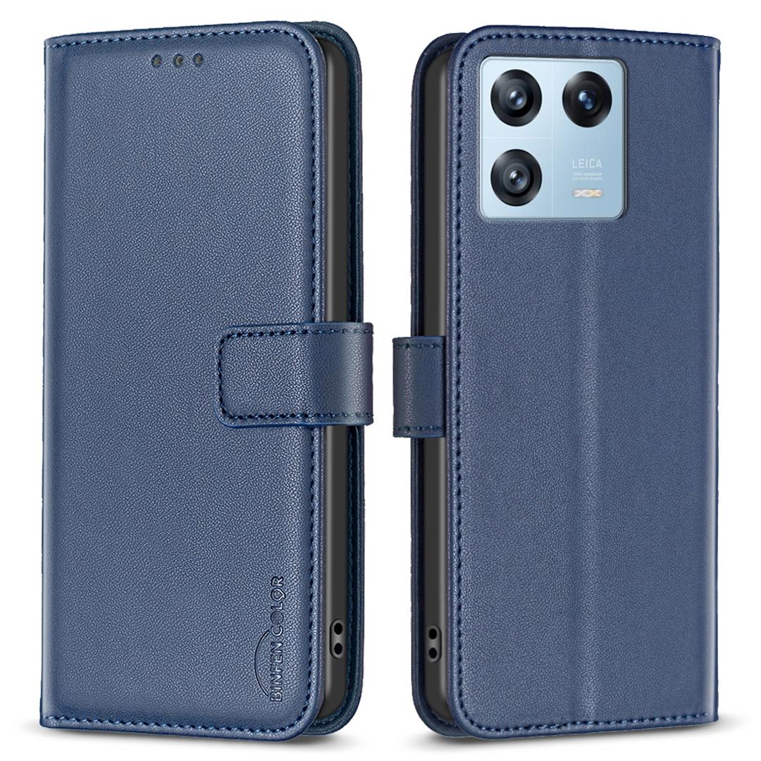 

BINFEN COLOR BF17 Для Xiaomi 13 Pro 5G Чехол-подставка-кошелек для телефона из ПУ кожи Blue