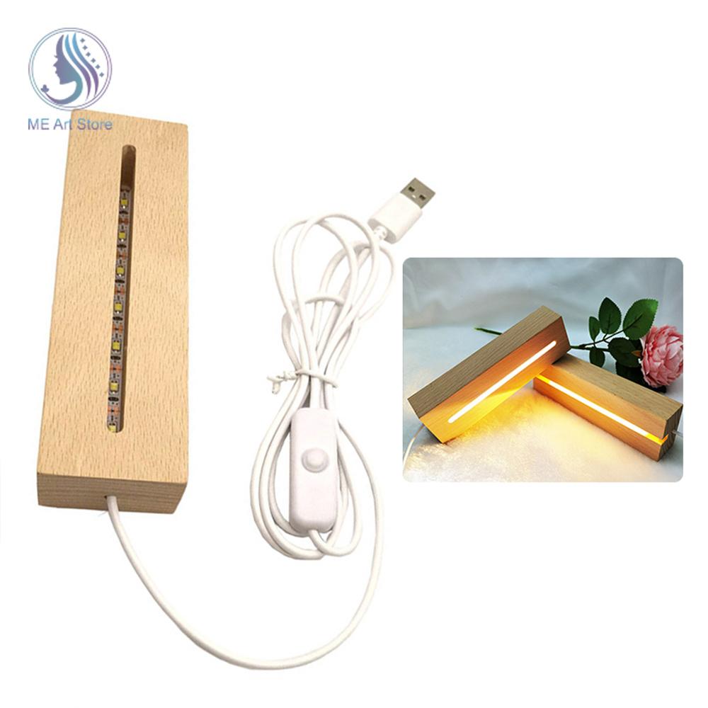 Rectangle Wood Light Base Wooden LED Light Display Stand Lamp Holder Lamp Base Art Ornament Display Base LED Lamp For Resin