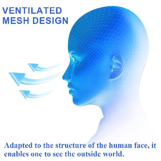 3D Printed Funny Full Face Mask Elastic Mesh Balaclava with Ice Silk Sunscreen Scarf Breathable Halloween Cosplay Party Costume Prop for Men Women 3