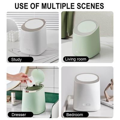 Mini-Mülleimer für die Arbeitsplatte mit einer Rolle Müllbeutel, Abfalleimer mit Druckdeckel, Desktop-Mülleimer, anwendbar für Badezimmer-Waschtisch, Couchtisch, Aus