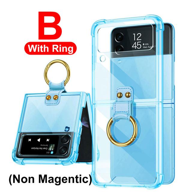 Pouzdro s magnetickým pantem pro Samsung Galaxy Z Flip 4 Full Protector Case s filmovým krytem objektivu fotoaparátu Pro Samsung Galaxy Z Flip 4 Case