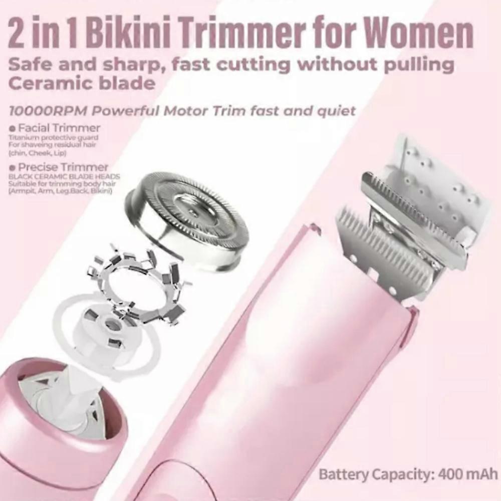 Dual Head Shaver Women, Electric Bikini Trimmer, Wet & Dry Use Hair Removal