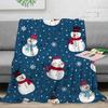 Christmas snowman theme Printed Blanket for Sofa Travel Camping Living Room Office Conditioning Blanket for All Seasons Gifts