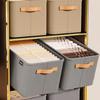 Wardrobe Organizer Box Foldable Storage Box Versatile Thickened Pants Sweater Storage Basket with Handle&Steel Frame Household