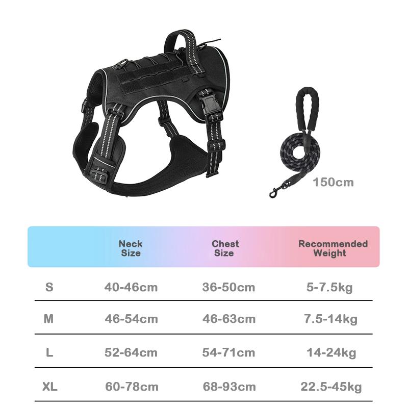 Heavy Duty Tactical Harness for Large Dogs Tactical Military Vest Multi-Functional Adjustable Pet Explosion Proof Training Vest