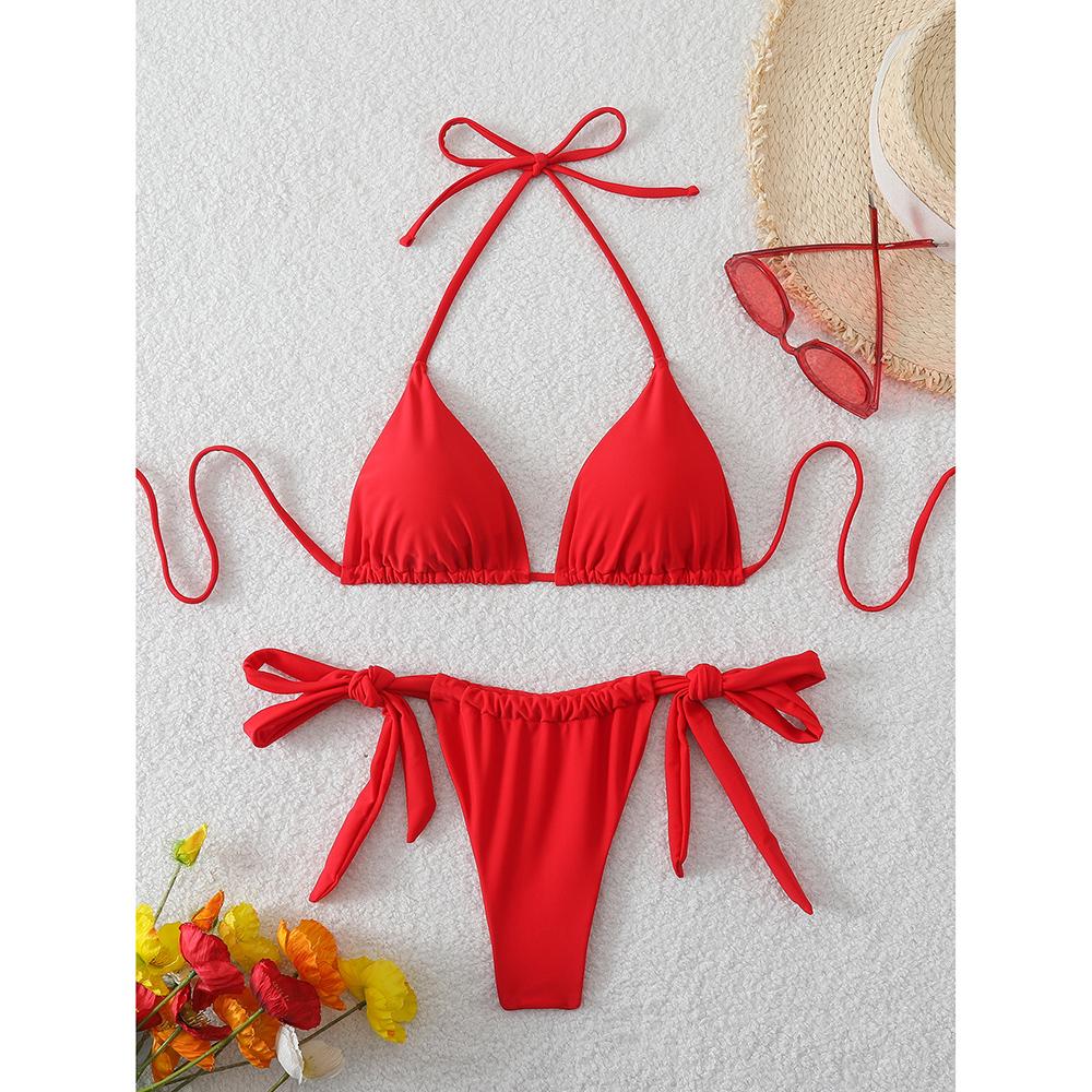 Sexy Micro Bikiny 2026 Dámské Plavky Ženské Plavky Mini Tanga Bikiny Set s Tkaničkami Biquini Plážové Oblečení Plavání pro Plavky