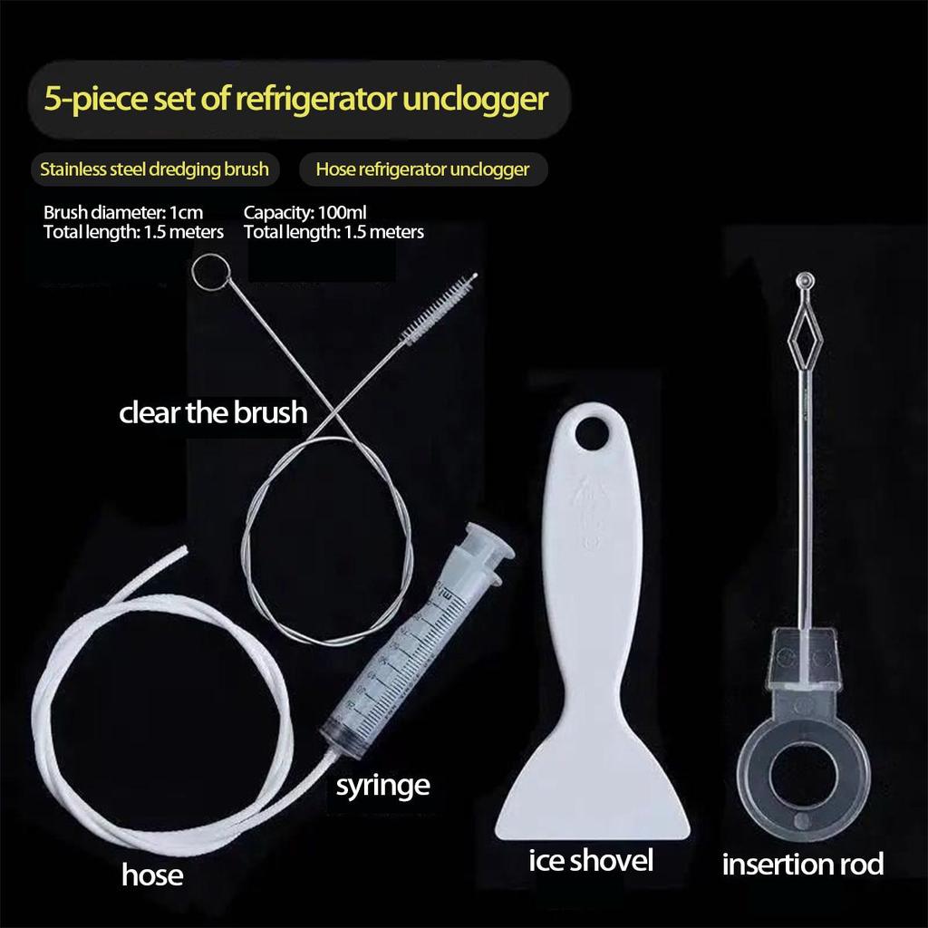 Refrigerator Drain Cleaning Set – 5-Piece Extension Kit for Unclogging Ice-Blocked Water Outlets