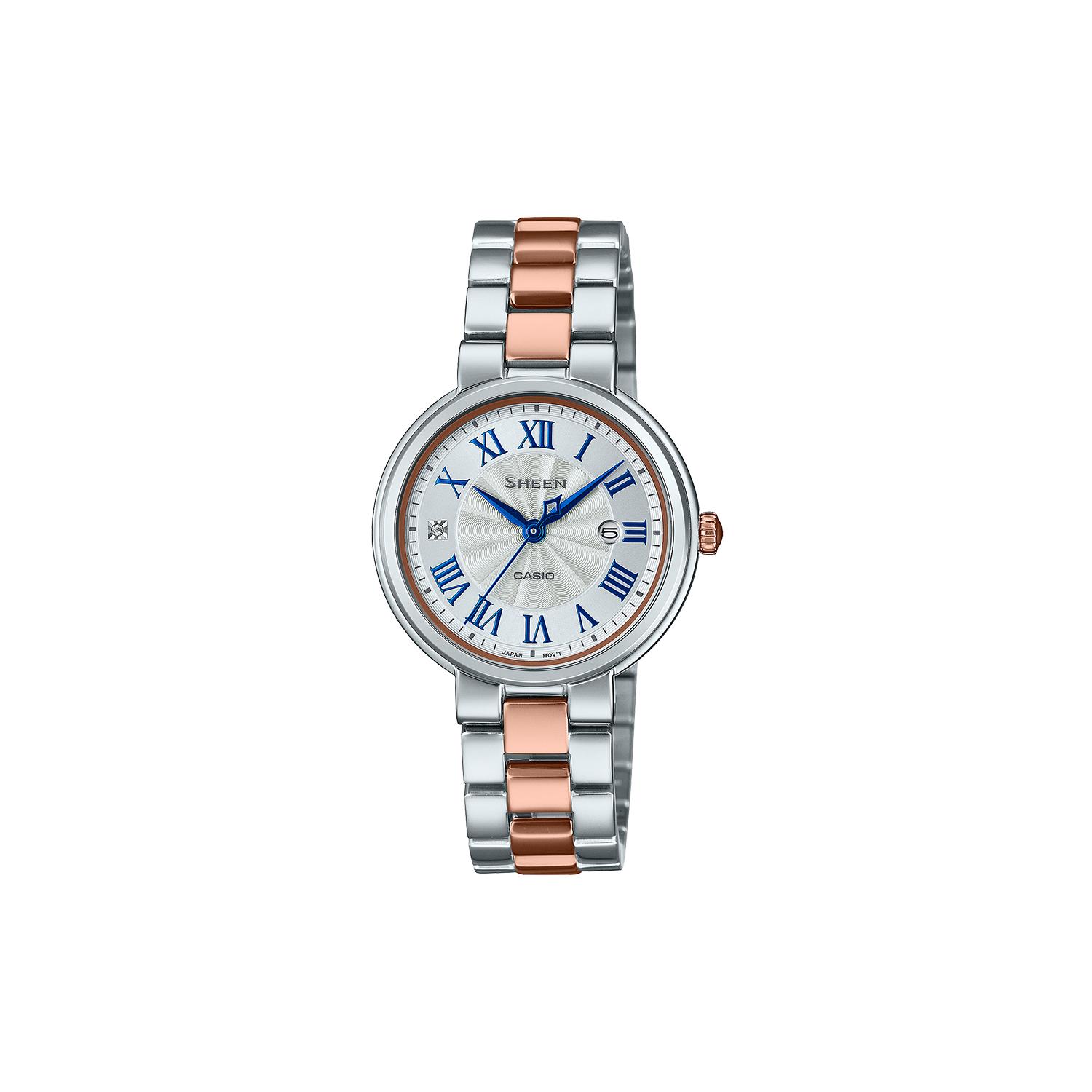 CASIO Women s SHEEN White Watch SHE-4561SPG-7AUPF Gift Box Set