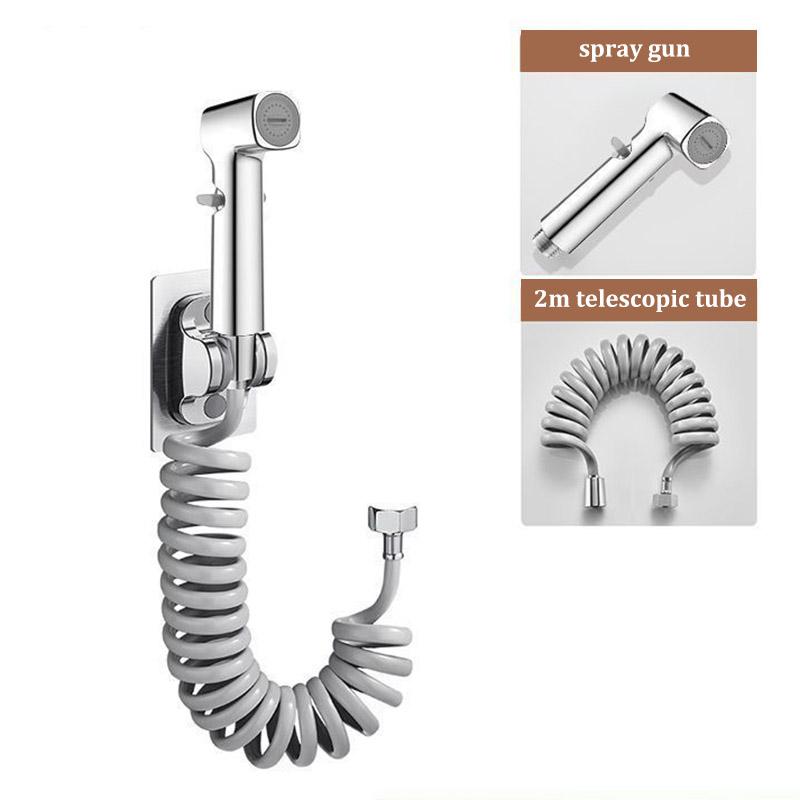 1 in 2 out toilet companion flush spray gun faucet bidet booster nozzle bathroom flush gun high pressure household