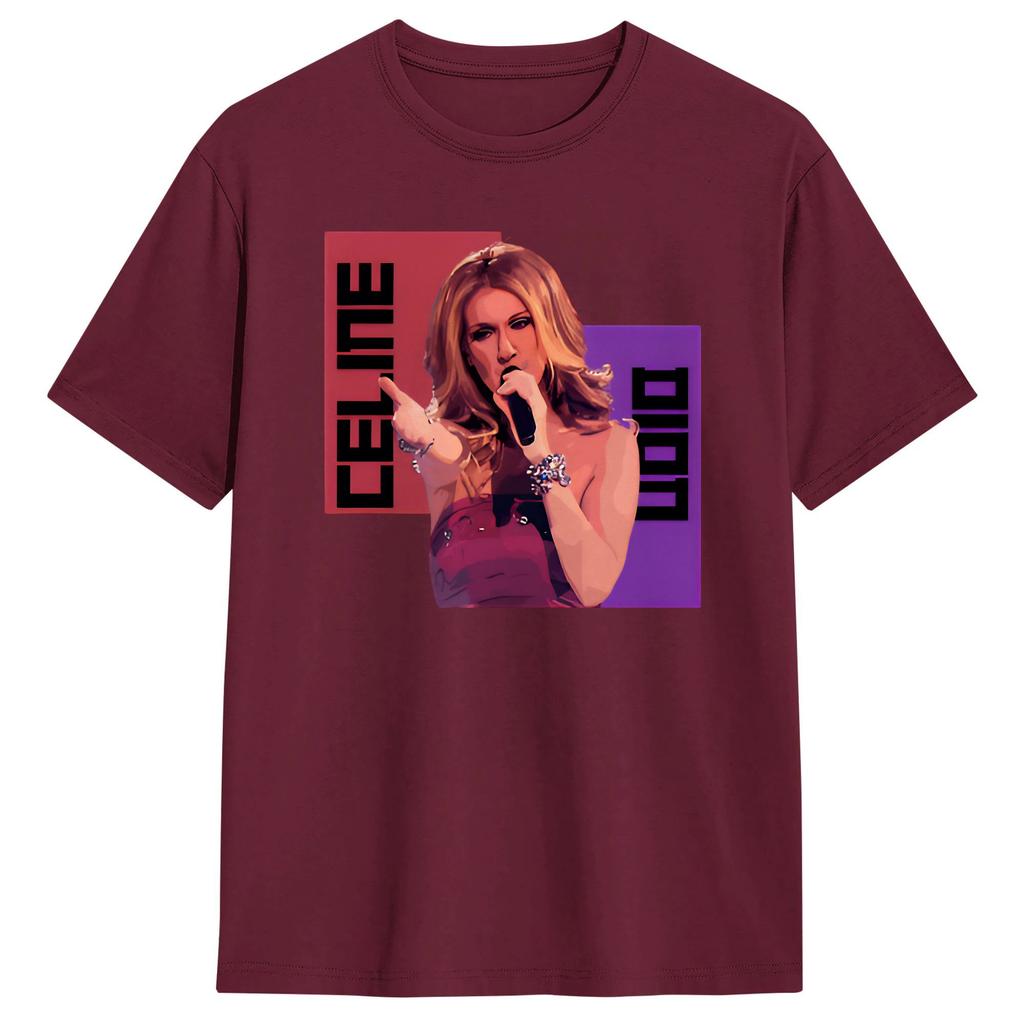 Harajuku Tshirt Summer Singer Ccelineds Dion Popular T Shirts Pure Cotton Tshirt For Unisexs Y2k Retro Big Size Short Sleeve