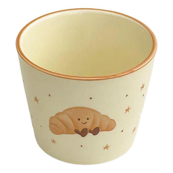 

Ceramic Coffee Mug with Ergonomic Handle 220ml Breakfast Cup Dishwasher Safe Cute Drinking Glass for Milk Tea Oatmeal A