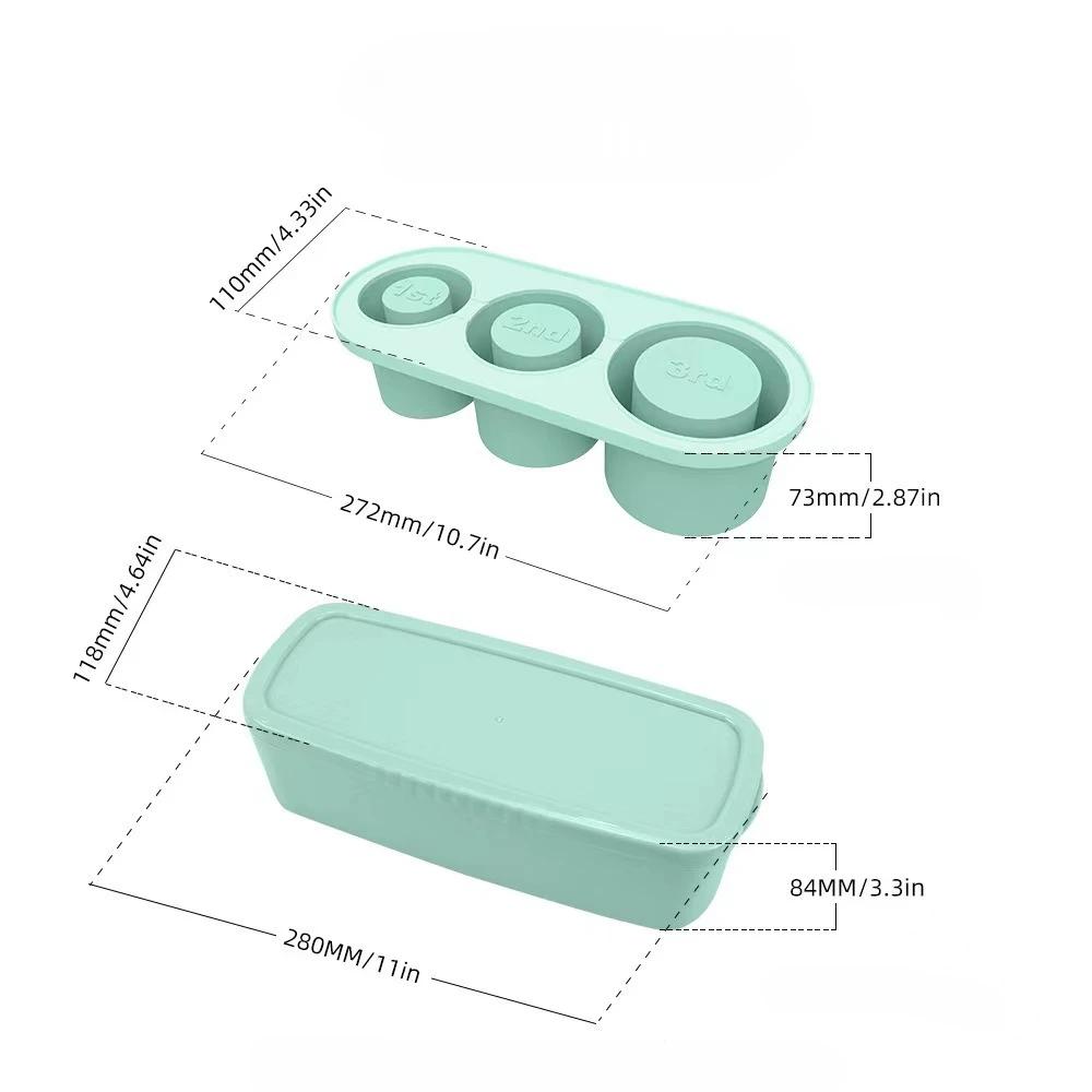 Silicone Ice Cube Tray with Lid for Tumblers Ice Cube 3 Cavities Silicone Ice Cube Maker for Chilling Drinks Coffee Juice