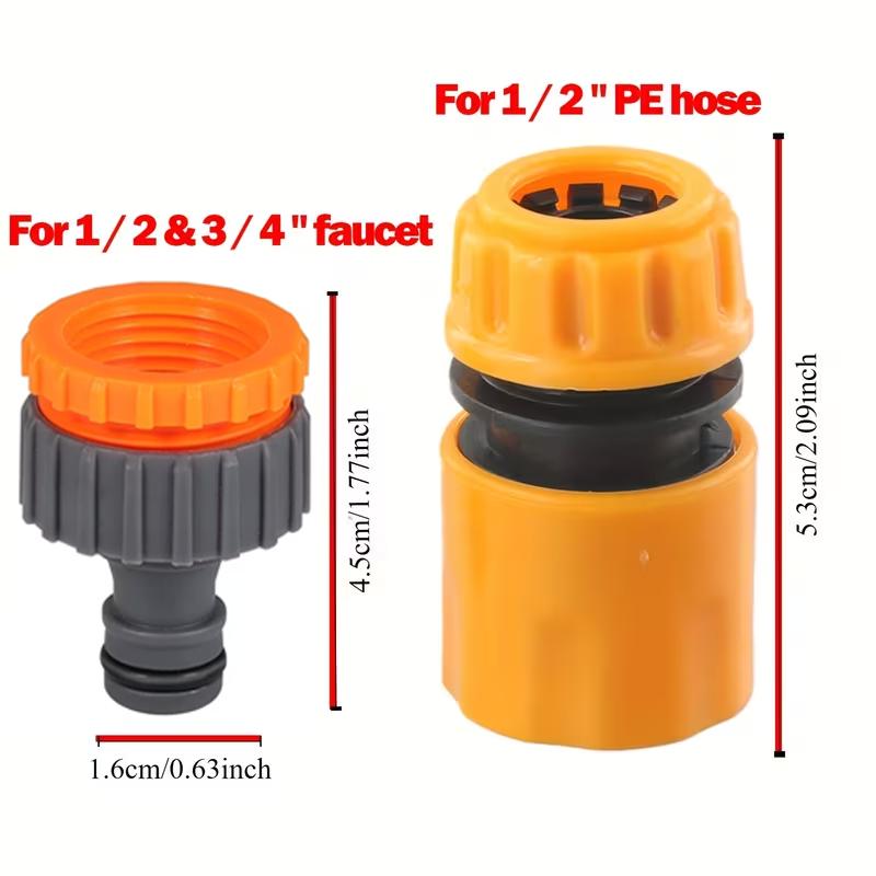 6/10-Piece Hose Quick Connector Kit | 3/4" & 1/2" | Threaded Faucet Adapters | Car Wash & Garden Watering