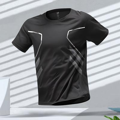 Camiseta esportiva europeia e americana com impressão 3D, camiseta masculina de corrida, casual, manga curta, esportes de rua, secagem rápida