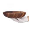 Acacia Wood Dinner Plates for Eating, Wooden Round Charcuterie Boards Serving bowls for Food Dishes Cheese Dessert Salad