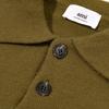 8199 AMI Autumn and Winter White Heart-shaped Jacquard Alpaca Wool Blended Loose Sweater Polo Collar Men Pullover Sweater