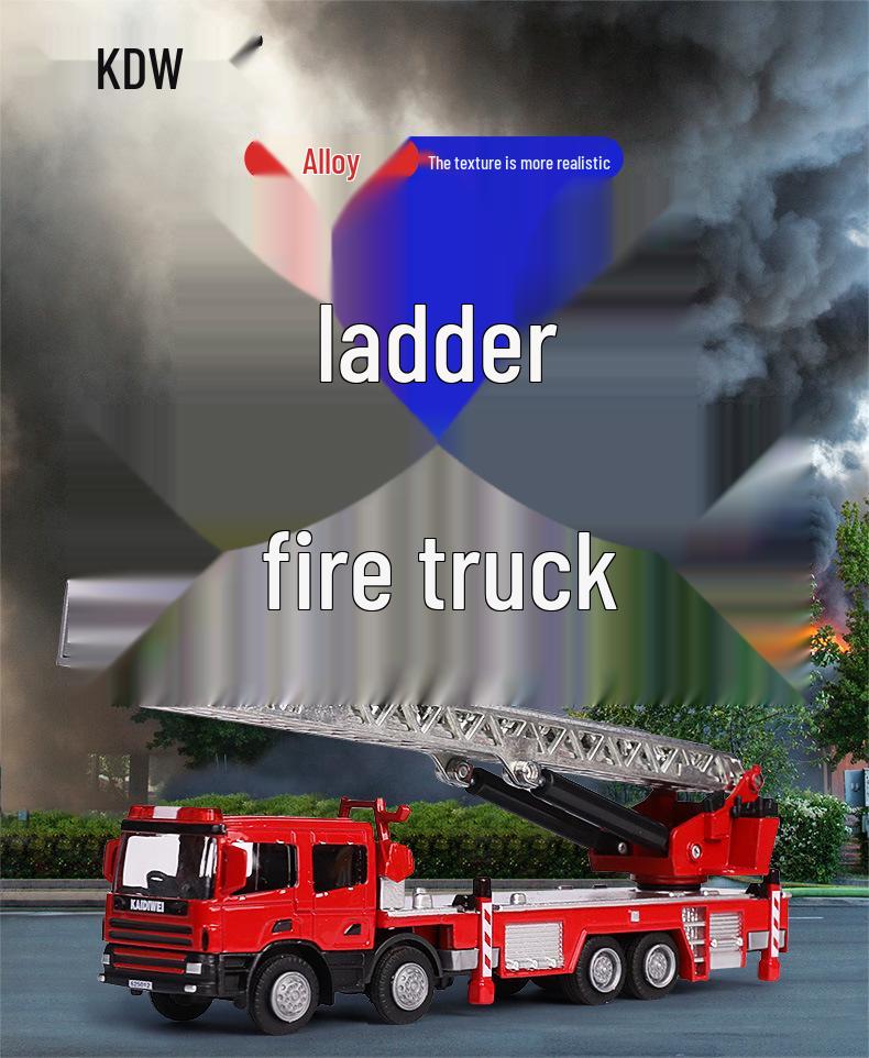 KDW625012 Alloy Fire Truck Model Toy with Ladder