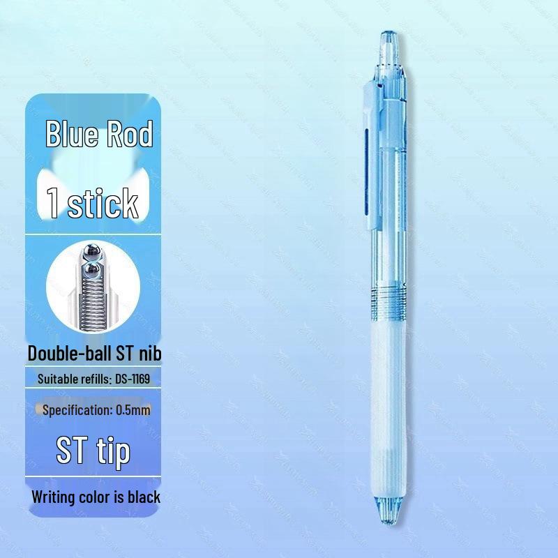 Zhibi DS-0179 Push-Type Gel Pen 0.5mm, Black, Quick-Drying, Silent, Smooth Tip for Practice.