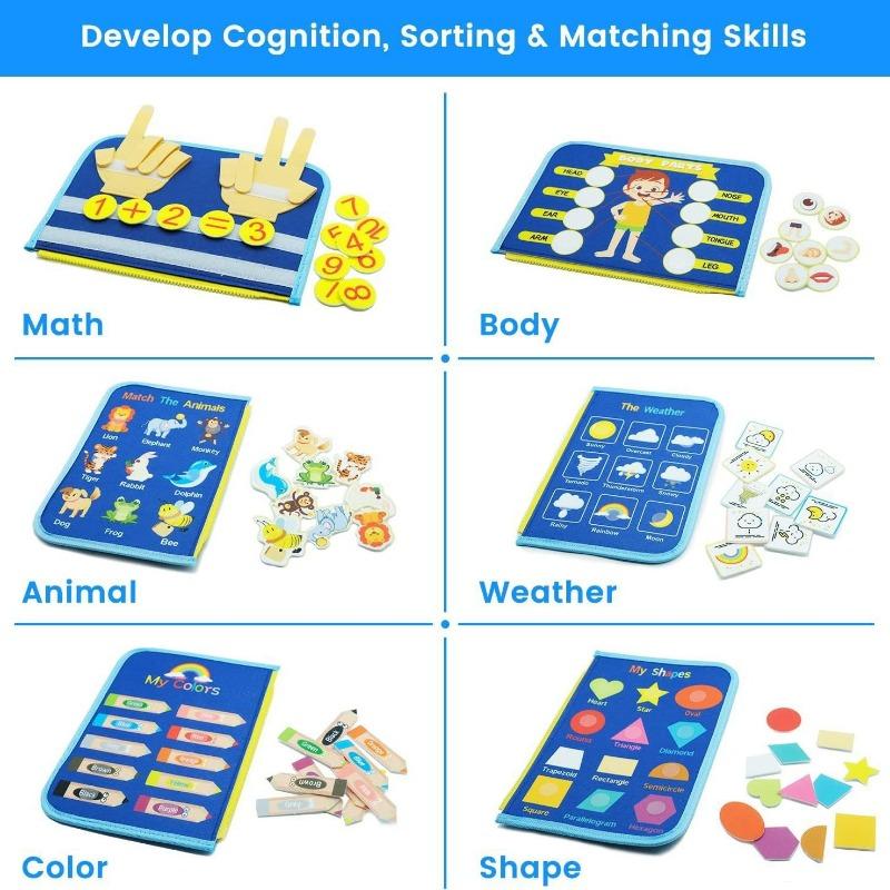 1Pcs Felt Busy Board Early Education Board Early Childhood Teaching Aids Children's Toys Educational Board Felt Learning Board