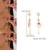 Fashion Christmas Earrings With Santa Claus And Bell Elements For Holiday Party Wear