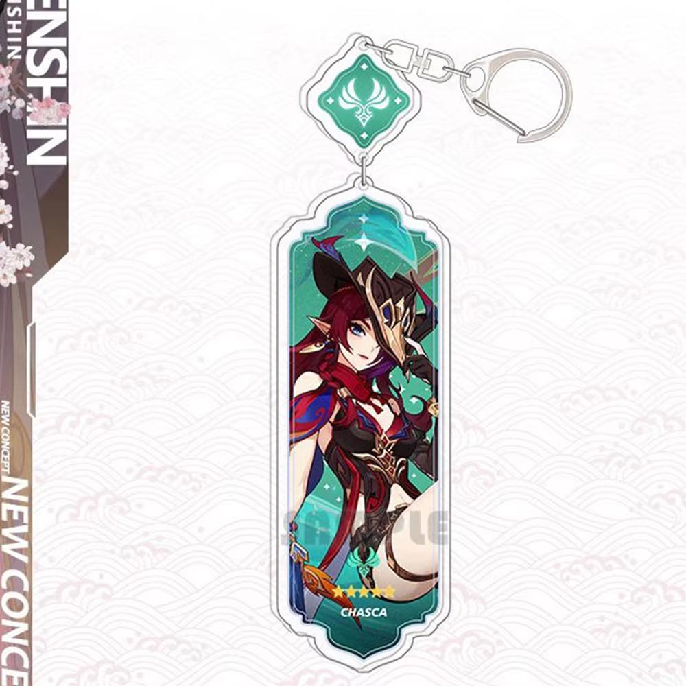 Portachiavi Anime Linnea Flins Durin Mualani Furina Arlecchino Accessori Portachiavi Genshin Impact Ciondolo Carino per Borsa Portachiavi Regalo
