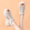 Fashion Thick Bottom Sandals Women Summer New Fish Mouth Hollow Leisure Students Sports Style Mesh Platform Wedge Sandalias Femininas