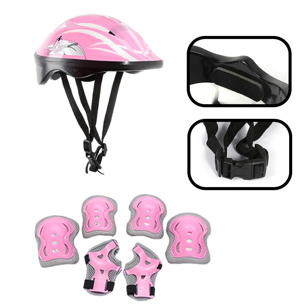 Kids Helmet with Sports Equipment Adjustable Safety Helmet Knee Elbow Pad Set Helmet/Knee Elbow Pads/Wrist Guards for Boys Girls