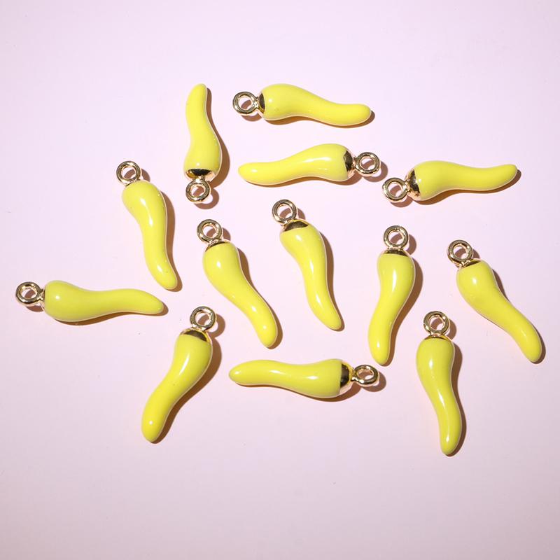 20pcs 19x5.5mm Enamel Chili Pepper Charms Pendant Multi Colors For DIY Jewelry Making Earrings Keychain Pendants Craft Findings