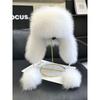 Women's Imitation Fox Fur Lei Feng Hat, Fluffy Ski Hat with Ear Protection for Autumn and Winter Warmth.