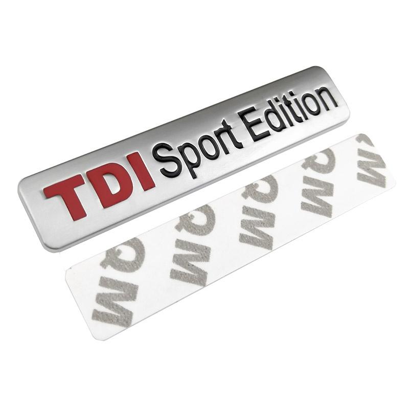 Metal Red TDI Sport Edition Logo Turbo Car Letter Sticker Emblem Chrome Badge Decals for V+W POLO GOLF CC TT JETTA GTI TOUAREG