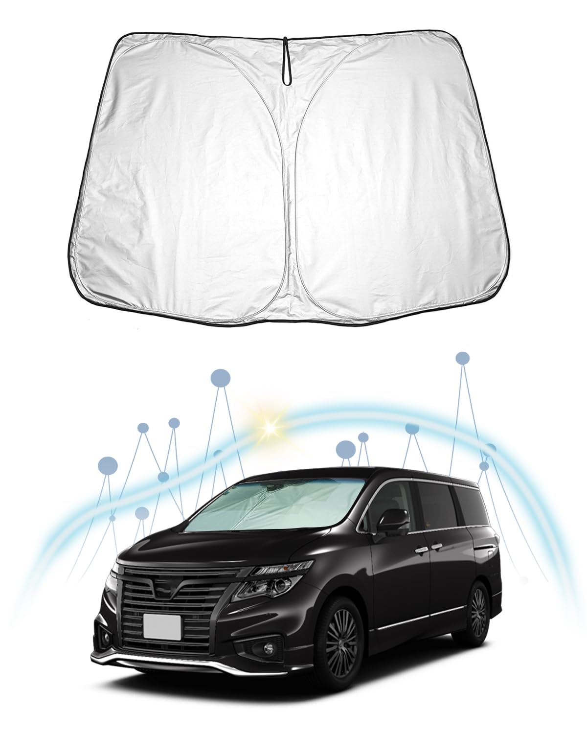 

[RUIYA] Nissan Elgrand e52 Series Sun Shade Sun Shade Sunshade, Sun Protection, Blackout Insulation, Nissan Elgrand серебряный