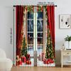 2Pcs Christmas Tree Printed Window Curtains Rod Pocket Design Machine Washable Window Drapes For Living Room And Bedroom Home