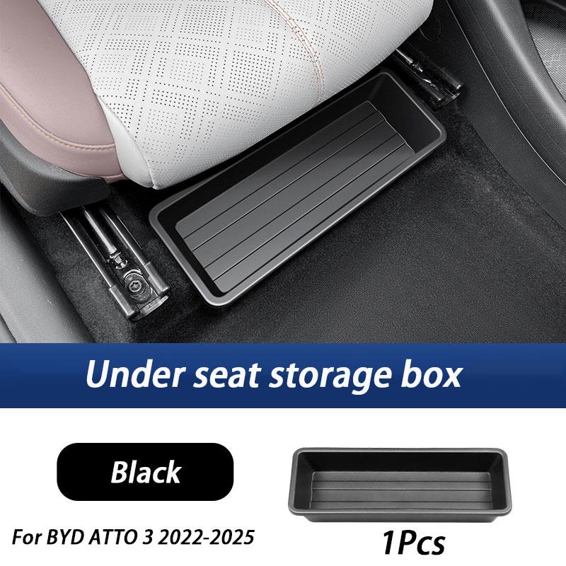 Trunk Side Storage Box For BYD Yuan Plus Atto 3 2022-2025 Cargo Compartment Organizer Bucket TPE Bins Interior Partition Storage