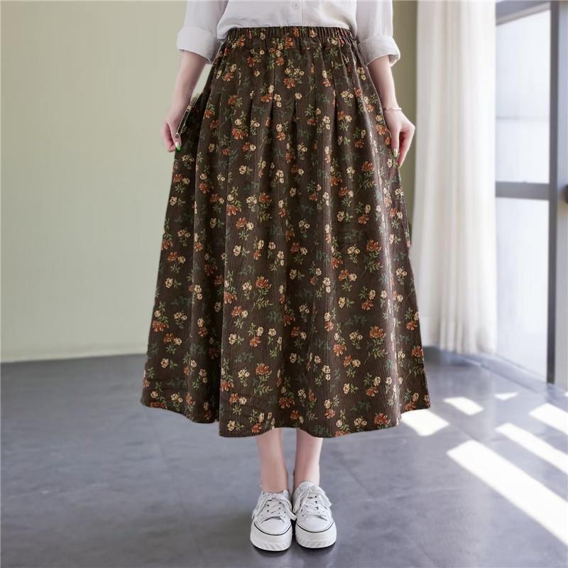 Women's Summer Printed A-line Skirt: Fashionable and Belly-Slimming